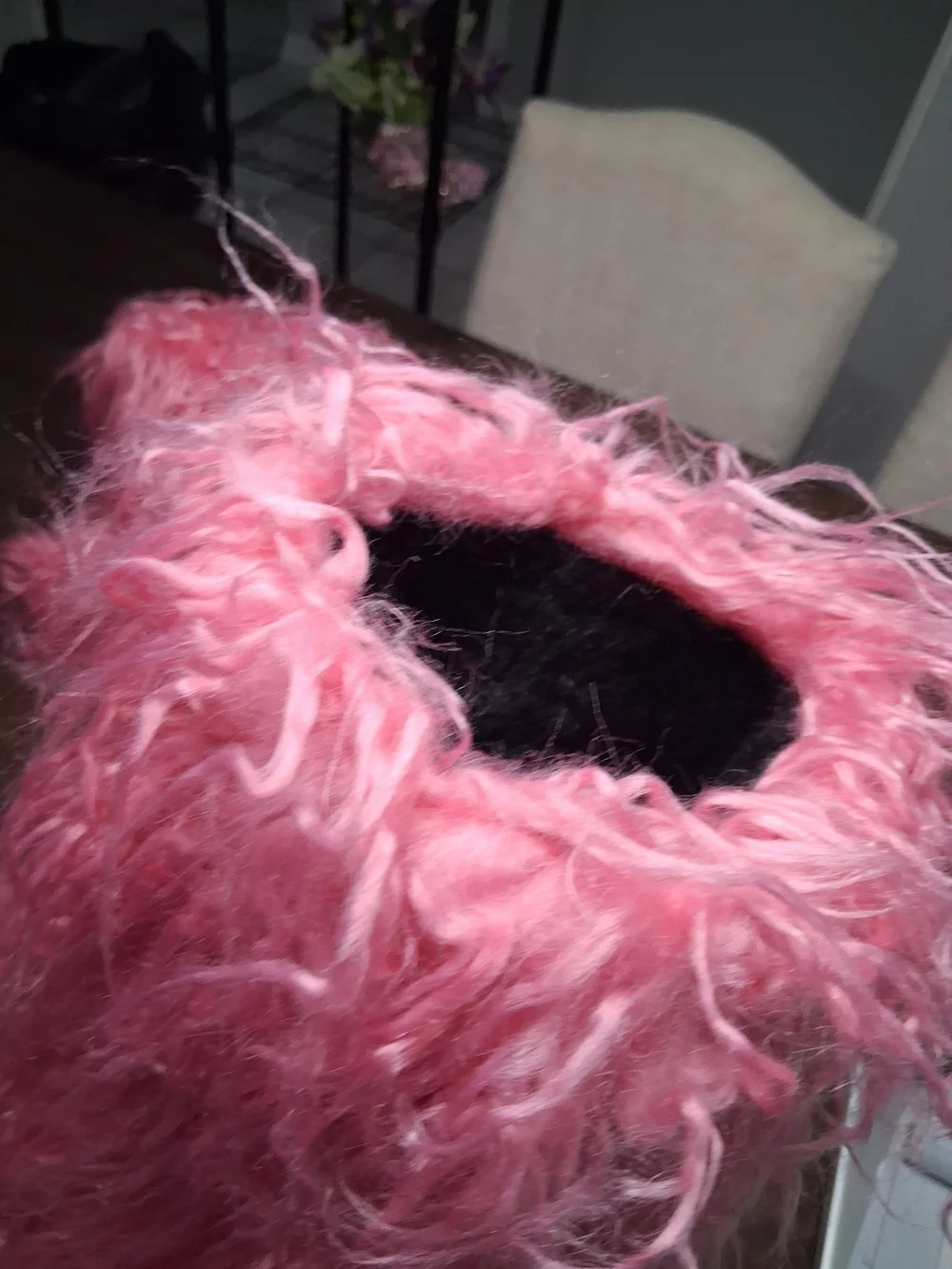 Pink Faux Fur Knee-High Boots